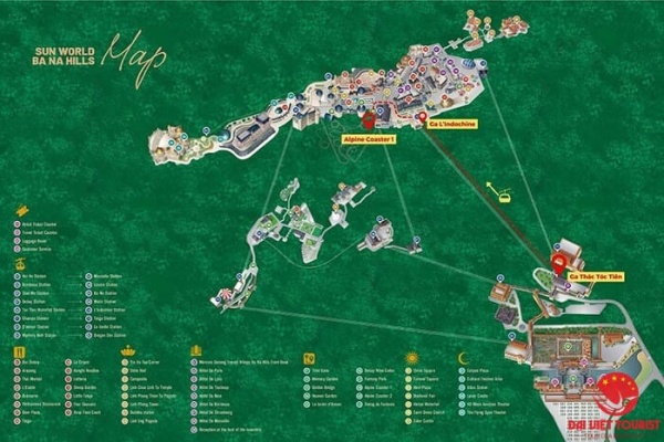 Bản đồ khu du lịch Bà Nà Hills cập nhật mới nhất 2025