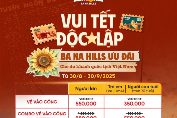 Bà Nà Hills giảm giá vé mừng ngày lễ quốc khánh từ 30/8-30/9