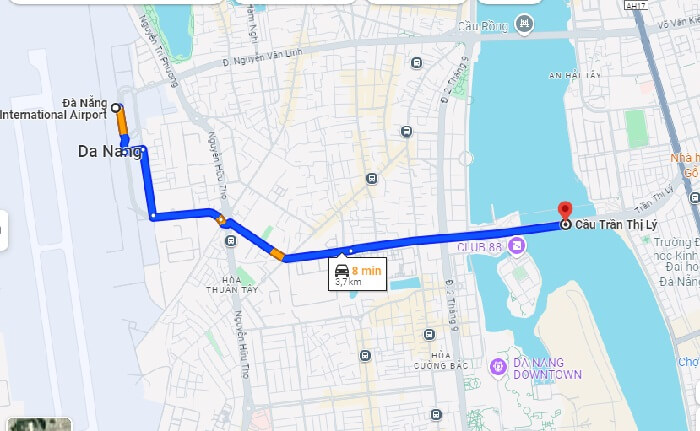 Đường đi Cầu Trần Thị Lý Đà Nẵng
