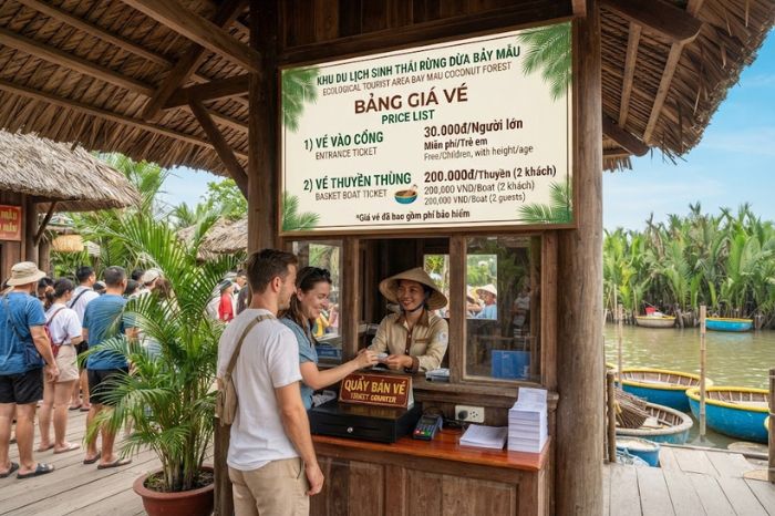 Giá vé rừng dừa Bảy Mẫu Hội An