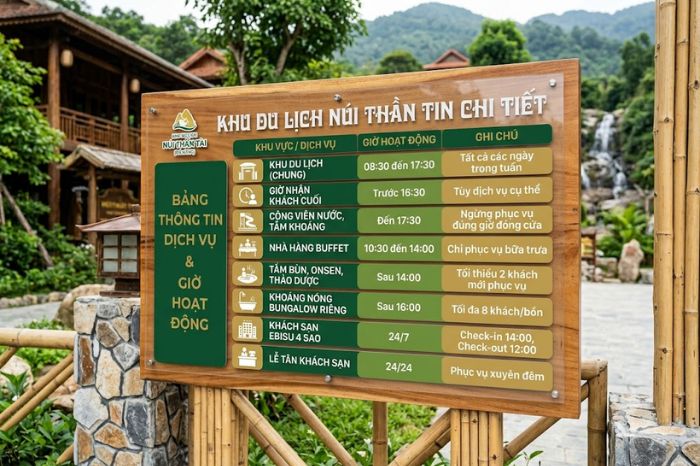 Núi Thần Tài mở cửa và đóng cửa mấy giờ