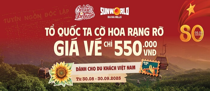 Bà Nà Hills giảm giá vé mừng ngày lễ quốc khánh