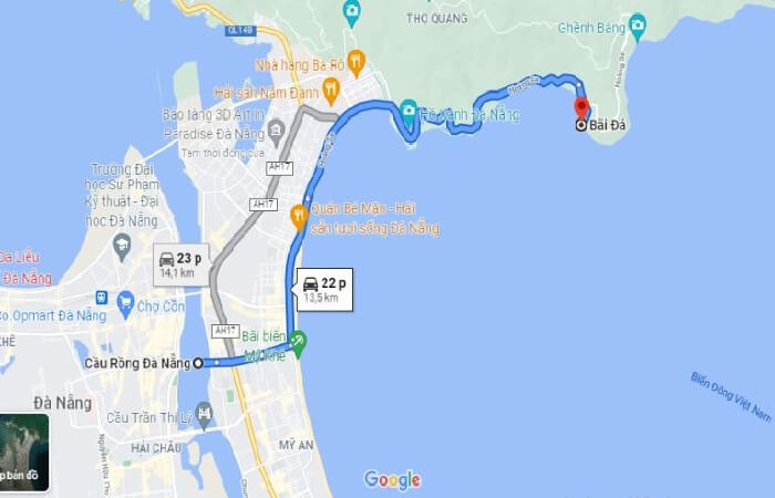Di chuyển đến bãi đá Obama Đà Nẵng