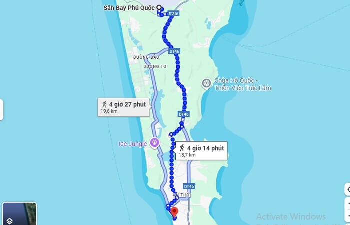 Đường đi đến nhà hát múa rối nước À Ơi Phú Quốc