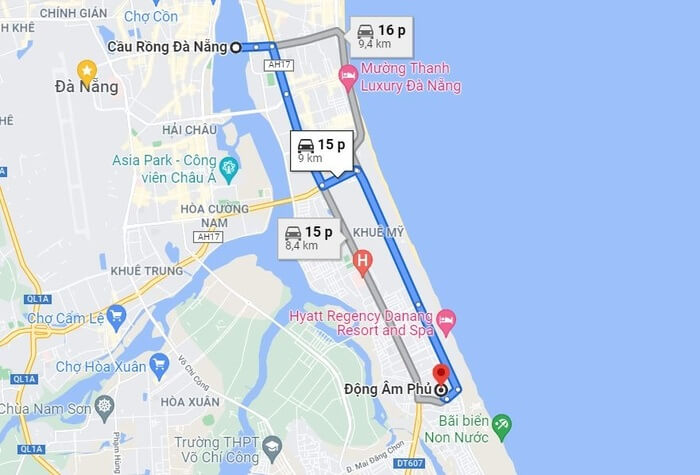 Đường đi Động Âm Phủ Đà Nẵng