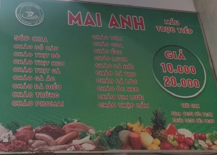 quán cháo sinh dưỡng Đà Nẵng