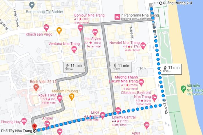 Đường đi Phố Tây Nha Trang