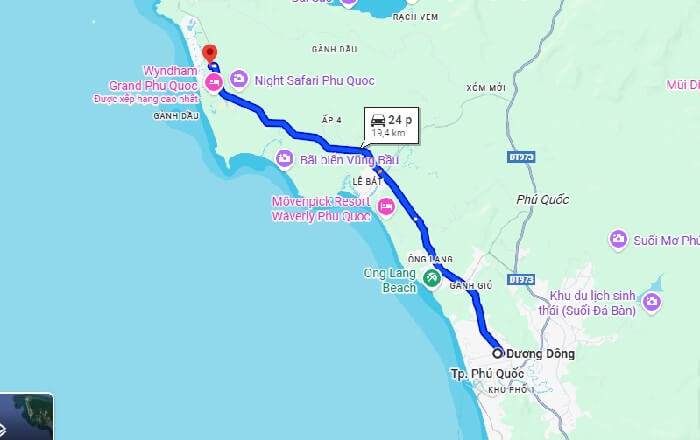 Đường đi VinWonders Phú Quốc