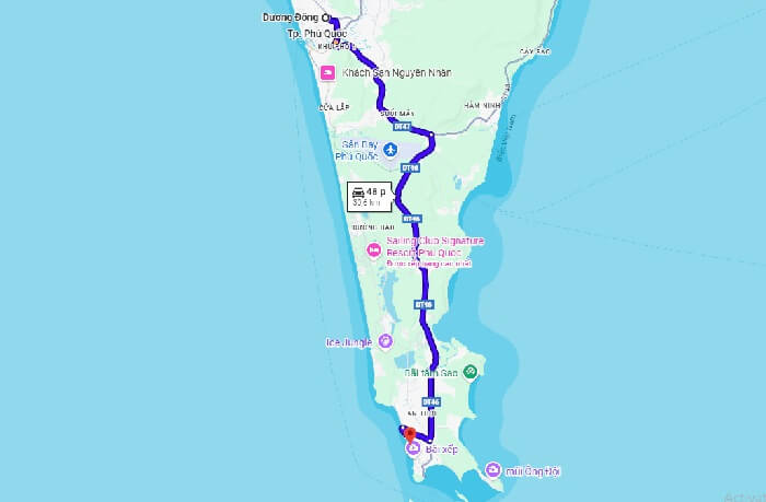 Đường đi Ga An Thới Phú Quốc